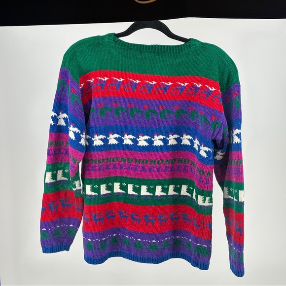 Women’s Vintage Medium Colorful‎ Holiday Sweater Ugly Christmas Chenille - Picture 7 of 7